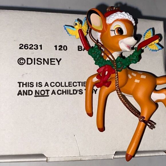 Disney Multicolor Bambi in Santa Hat Christmas Collectible Ornament OS - Picture 3 of 6